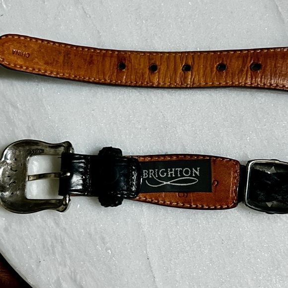 Brighton ~ Vintage ~ Women’s Small ~Black Leather Braided W/Silver Conchos Belt - Picture 16 of 16